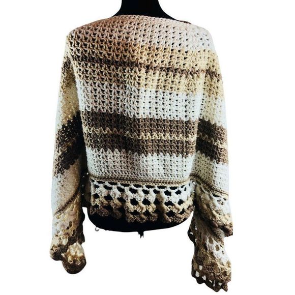 hand knit shrug poncho one size fits most - Picture 1 of 3